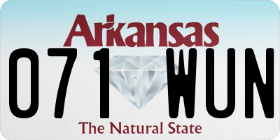 AR license plate 071WUN