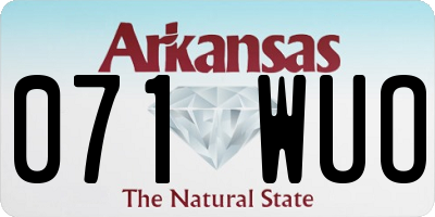 AR license plate 071WUO