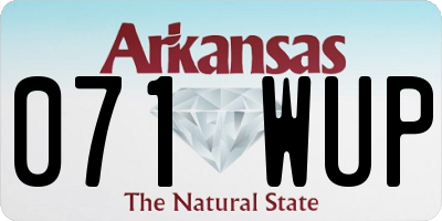 AR license plate 071WUP