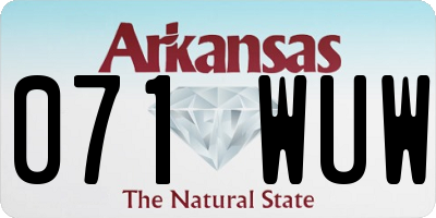 AR license plate 071WUW