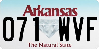 AR license plate 071WVF