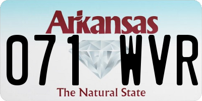 AR license plate 071WVR