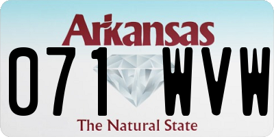 AR license plate 071WVW