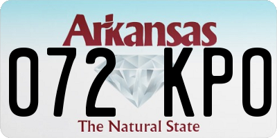 AR license plate 072KPO