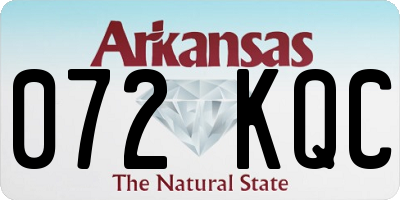 AR license plate 072KQC