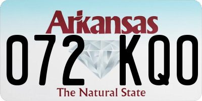 AR license plate 072KQO