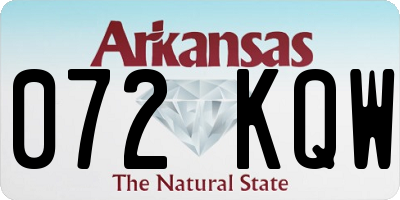 AR license plate 072KQW