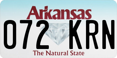 AR license plate 072KRN