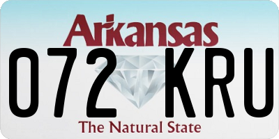 AR license plate 072KRU