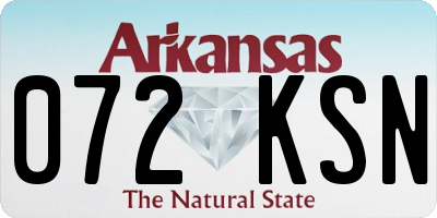 AR license plate 072KSN