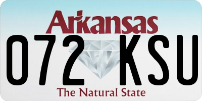 AR license plate 072KSU
