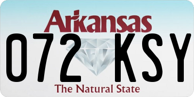 AR license plate 072KSY
