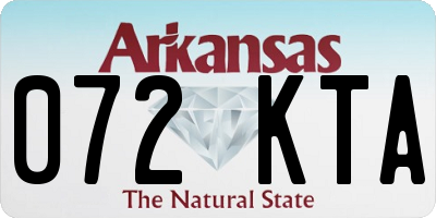 AR license plate 072KTA