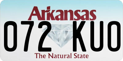 AR license plate 072KUO