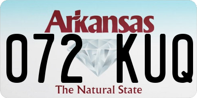 AR license plate 072KUQ