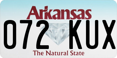 AR license plate 072KUX