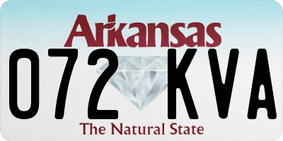 AR license plate 072KVA