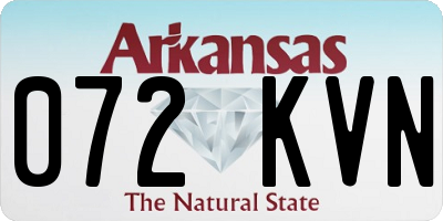 AR license plate 072KVN