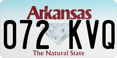 AR license plate 072KVQ