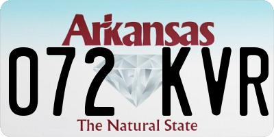 AR license plate 072KVR