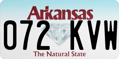 AR license plate 072KVW
