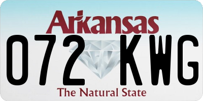 AR license plate 072KWG