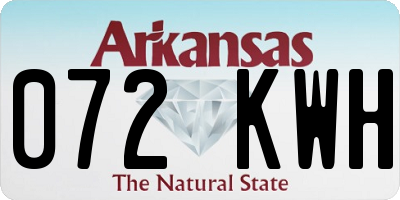 AR license plate 072KWH