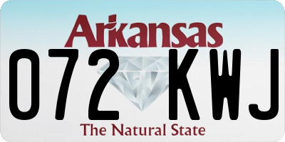 AR license plate 072KWJ