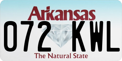 AR license plate 072KWL