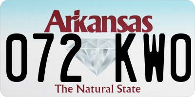 AR license plate 072KWO
