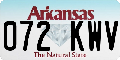 AR license plate 072KWV