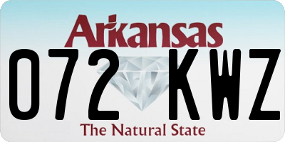AR license plate 072KWZ