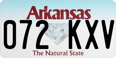 AR license plate 072KXV