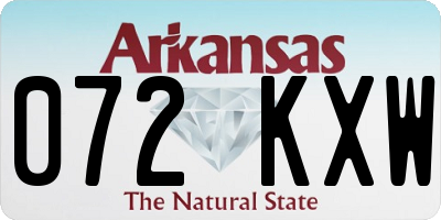 AR license plate 072KXW