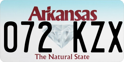 AR license plate 072KZX