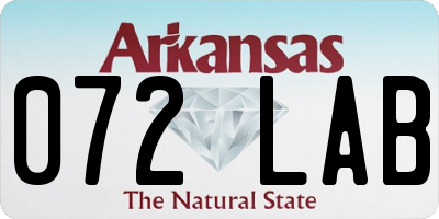 AR license plate 072LAB