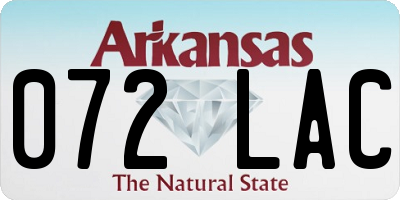 AR license plate 072LAC