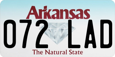 AR license plate 072LAD