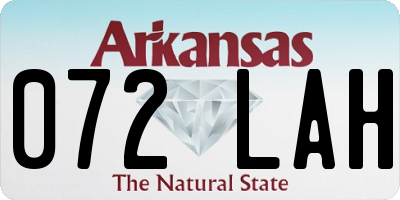 AR license plate 072LAH
