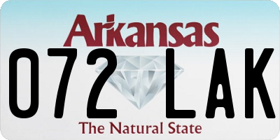 AR license plate 072LAK