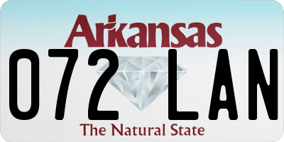 AR license plate 072LAN