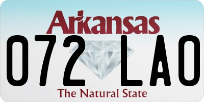 AR license plate 072LAO