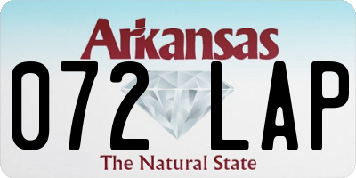 AR license plate 072LAP