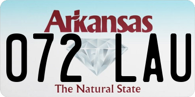 AR license plate 072LAU