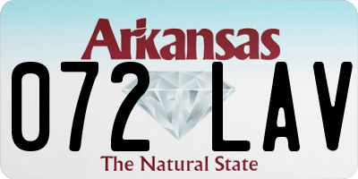 AR license plate 072LAV