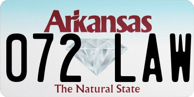 AR license plate 072LAW