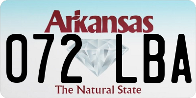 AR license plate 072LBA
