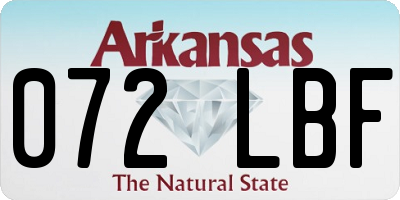 AR license plate 072LBF