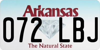 AR license plate 072LBJ