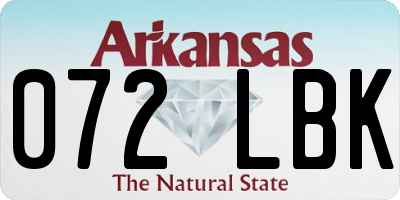 AR license plate 072LBK